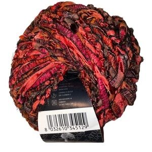 Filatura Di Crosa SESAMO Bulky Ribbon Art Yarn 15 Red Orange Brown Cotton